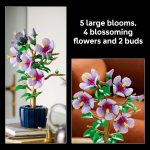 LEGO Botanicals Hibiscus Flower Building Set - Artificial Plant & Flower Building Blocks for Women & Men, Ages 18+ - Home, Office Decor Gift Idea - 10372 - Image 5