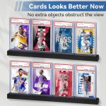 Trading Card Wall Display Shelf - Holds 30 Cards - 6-Pack Wooden Sports Cards Display Shelves for Baseball, Football, Basketball & Graded Card Collections, Black - Image 4