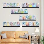 Trading Card Wall Display Shelf - Holds 30 Cards - 6-Pack Wooden Sports Cards Display Shelves for Baseball, Football, Basketball & Graded Card Collections, Black - Image 7