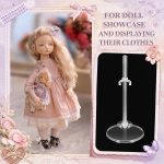 100 Pcs Acrylic Doll Stand Display Holder Ideal Support for Dolls Action Figure Stand with Adjustable Waist Clip for 9, 10, 11 Inch Tall (Transparent) - Image 4