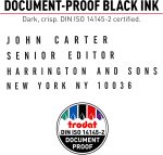 Trodat Printy 4911 Self Inking DIY Stamp Kit –, Black, 3/4” x 1-7/8” | Do It Yourself Stamp in Black; Up to 4 lines for custom message; Tweezers & 2 letter sets included; Black Ink; 3/4” x 1-7/8” - Image 5