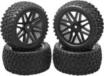 OD 88mm/3.46"12mm Hex Wheel Rims Rubber Tires with Sponge Replacement for 1/10 RC Off-Road Buggy Car,Black - Image 3