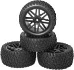 OD 88mm/3.46"12mm Hex Wheel Rims Rubber Tires with Sponge Replacement for 1/10 RC Off-Road Buggy Car,Black - Image 4