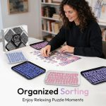 Anti-Slip Jigsaw Puzzle Sorting Trays – 6 Mixed (Black & White) Stackable Sorting Trays, Durable Plastic Organizer for Big Puzzles up to 1000 Pieces - Image 6