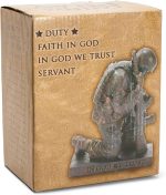 Dicksons Duty Faith God Praying Soldier 5 inch Gold Resin Stone Table Top Figurine - Image 4