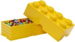 LEGO Storage Brick 8 12.1 L Storage Box with Lid Yellow | LEGO Brick Storage Box Stackable Organizer Toy, Desk & Shelf Storage 12.1 L Capacity Brick Size 8 - Image 3