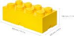 LEGO Storage Brick 8 12.1 L Storage Box with Lid Yellow | LEGO Brick Storage Box Stackable Organizer Toy, Desk & Shelf Storage 12.1 L Capacity Brick Size 8 - Image 4