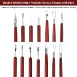 Blisstime 18PCS Clay Sculpting Tools, Basic Clay Pottery Carving Tool Kit with Wooden Handles and Tool Bag - Image 3