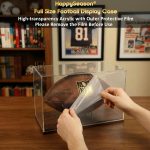 Happyseason Football Display Case, Clear Acrylic, Wood Base | Stainless Steel Pegs, Signed Football Stand Holder Full Size Large, Autographed Sports Memorabilia Collector Box, No Assembly - Image 4