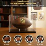Happyseason Football Display Case, Clear Acrylic, Wood Base | Stainless Steel Pegs, Signed Football Stand Holder Full Size Large, Autographed Sports Memorabilia Collector Box, No Assembly - Image 6