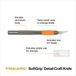 Fiskars 6" Detail Craft Knife, Exacto Hobby Utility Knife, Durable Aluminum - Image 3
