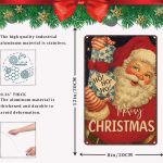 Retro Vintage Christmas Metal Sign 8X12inch-Classic Holiday Motif Tin Wall Art for Collectors - Image 3