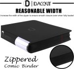 D DACCKIT Comic Binder，Comic Book Album with Sleeves Fits Regular Comics and Comic Bagged and Boarded - Comic Storage Binder Holds 24 Comic Books（Model A，Classic Black） - Image 7