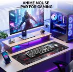 Bloss Anime Mouse Pad, Non-Slip Large Gaming Mouse Pad with Stitched Edges | Japanese Art, Large Desk Mat, Dark Style Keyboard Mat, XL Mouse Pad 31.5 x 11.8 Inch - Image 3