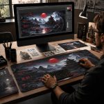 Bloss Anime Mouse Pad, Non-Slip Large Gaming Mouse Pad with Stitched Edges | Japanese Art, Large Desk Mat, Dark Style Keyboard Mat, XL Mouse Pad 31.5 x 11.8 Inch - Image 6