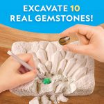 National Geographic Gemstone Dig Kit with 10 Real Gemstones for Kids | Amethyst, Quartz & Tiger's Eye, Gem Mining Activity, Excavation Tools, Rock Collection, Geology Science, Birthday Gift - Image 3
