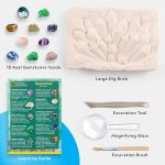 National Geographic Gemstone Dig Kit with 10 Real Gemstones for Kids | Amethyst, Quartz & Tiger's Eye, Gem Mining Activity, Excavation Tools, Rock Collection, Geology Science, Birthday Gift - Image 6