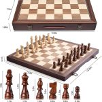 AMEROUS 15'' Magnetic Wooden Chess Set for Adults Kids - with Folding Board, Gift Package, Pieces Storage Slots, Handmade Pieces,Chess Board Game Set for Tournament Professional Beginner - Image 7