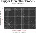Elan Cutting Mat A3 Black & Taupe, Self Healing Cutting Mat 12x18 Inch, 5-Ply Craft Board Black, Hobby Board for Crafts 12x18 Inch - Image 5