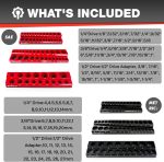 EACELIY Magnetic Socket Organizer Set, 1/2", 1/4" and 3/8" SAE & Metric Deep & Shallow Socket Holder Kit, holds 141 stanard Sockets, attaches to steel box/tool cart (sockets not included) 丨6PCS - Image 3