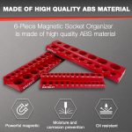 EACELIY Magnetic Socket Organizer Set, 1/2", 1/4" and 3/8" SAE & Metric Deep & Shallow Socket Holder Kit, holds 141 stanard Sockets, attaches to steel box/tool cart (sockets not included) 丨6PCS - Image 4