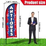 2 Sets Antiques Feather Flag with Pole Kit and Ground Stake 8ft Advertising Sign Banner Swooper Flag with Ground Stake and Portable Bag for Business Outside Event - Image 3