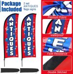 2 Sets Antiques Feather Flag with Pole Kit and Ground Stake 8ft Advertising Sign Banner Swooper Flag with Ground Stake and Portable Bag for Business Outside Event - Image 6