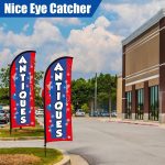 2 Sets Antiques Feather Flag with Pole Kit and Ground Stake 8ft Advertising Sign Banner Swooper Flag with Ground Stake and Portable Bag for Business Outside Event - Image 7