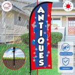 2 Sets Antiques Feather Flag with Pole Kit and Ground Stake 8ft Advertising Sign Banner Swooper Flag with Ground Stake and Portable Bag for Business Outside Event - Image 8