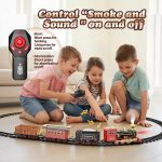 Hot Bee Train Set, Remote Control Train Toys with Smoke, Lights and Sound | Toy Train Set for Under Christmas Tree, Toddler Model Trains for 3 4 5 6 7 8+ Years Old Kids - Image 5