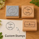 Custom Stamps,Personalised Stamps,9 Ink Colors, Rubber,Wood Handle/Suitable for Company Logo,Membership Cards, Books, Addresses, Teacher's Badges, Bookplates, Etc. - Image 3