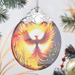 Phoenix Stained Glass Ornament, Christmas Ornaments, Christmas Tree Decorations, Phoenix Christmas Decor, Phoenix Ornaments for Christmas Tree, Holiday Presents, Gift Exchange Ideas - Image 3