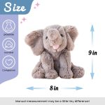 Hopearl Adorable Plush Calf Elephant Toy Floppy Elephish Ultra Soft Haggable Stuffed Animal Birthday Holiday Gift for Boys Girls Kids Toddlers, Gray, 9'' - Image 4