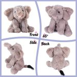 Hopearl Adorable Plush Calf Elephant Toy Floppy Elephish Ultra Soft Haggable Stuffed Animal Birthday Holiday Gift for Boys Girls Kids Toddlers, Gray, 9'' - Image 5
