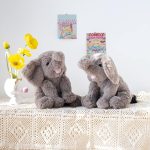 Hopearl Adorable Plush Calf Elephant Toy Floppy Elephish Ultra Soft Haggable Stuffed Animal Birthday Holiday Gift for Boys Girls Kids Toddlers, Gray, 9'' - Image 7