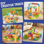 88 pcs KlickRail Electric Train Set Race Track for 3 4 5 6 7 8 Years Old | Building Toy Train Track Gravity-Defying 3D Embedded Layouts & Motorized Car, STEM Gift(Deluxe Set(88 piece) - Image 5