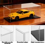 3 PCS Acrylic Model Car Display Case 1: 24 Scale Clear Display Boxes with Plastic Base Diecast Model Car Showcase & Storage Organizer for Vehicle Toy Collectibles Memorabilia - Image 4