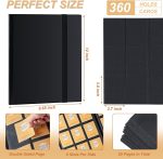 Card Binder 9 Pocket Storage 360 Card Binder,Trading Card Binder (Black) | Senior and Sturdy Side-Loading Album,Intended For YuGiOh,MTG, TCG,Game Cards & Baseball Card Binde - Image 3