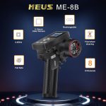 MEUS RACING ME-8B RC Transmitter 6 Channels 2.4GHz and Receiver for 1/8 1/10 1/18 1/24 1/30 RC Crawler Car Boat TRX4 TRX4M SCX10 SCX24 SCX30 Upgrades Parts (with 04B Receiver, Black) - Image 3