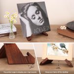 Now Playing Vinyl Record Stand, Wooden Display Vinyl Holder Stand | Retro Now Spinning Record Accessories - Rustic Brown - Image 4