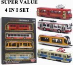 OTONOPI Toy Train Set Subway Bullet Train High Speed Locomotive Engine Die Cast Model Car for Kids Pack of 4 - Image 7