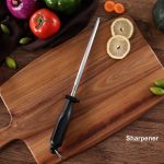 ROMANTICIST Knife Set, 10 Pieces Knife Block Set - Stainless Steel Kitchen Knives with Sharpener and Cheese Knife, Non-Slip Ergonomic Handles, Exquisite Knives Set - Stylish Black - Image 8