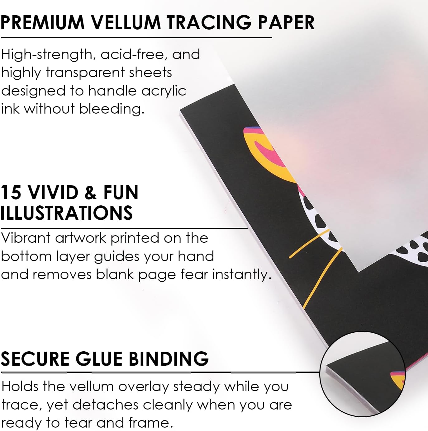 Grabie Trace & Color Drawing Kit, Pack of 5 Dual Tip Markers, Yeti Collab | 15 Pre-Printed Designs, Beginner-Friendly Drawing Set, Vellum Paper for Tracing, Creative Hobby Art Supplies - Image 4