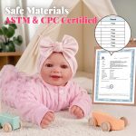 BABESIDE Reborn Baby Dolls Sunny - 17Inch Full Vinyl Realistic Baby Doll Girl Poseable Smiling Real Life Baby Dolls with Complete Accessories for 3+ Years Old Gifts - Image 8