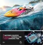 BEZGAR TX136 12 Inch 25 KPH Remote Control Boat for Kids | 25 KPH High Speed; Waterproof Hull; Ideal Speed Boat for Pools & Lakes; Pink - Image 4