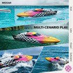 BEZGAR TX136 12 Inch 25 KPH Remote Control Boat for Kids | 25 KPH High Speed; Waterproof Hull; Ideal Speed Boat for Pools & Lakes; Pink - Image 5