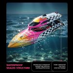 BEZGAR TX136 12 Inch 25 KPH Remote Control Boat for Kids | 25 KPH High Speed; Waterproof Hull; Ideal Speed Boat for Pools & Lakes; Pink - Image 6