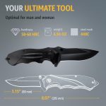 Pocket Knife for Men - Sharp Folding Blade, Glass Breaker, Pocket Clip - Camping Gear for EDC, Survival - Kitchen Knives & Accessories, Cake Knives 6495 B - Image 6