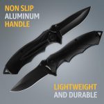 Pocket Knife for Men - Sharp Folding Blade, Glass Breaker, Pocket Clip - Camping Gear for EDC, Survival - Kitchen Knives & Accessories, Cake Knives 6495 B - Image 7