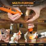 HARDELL Mini Cordless Rotary Tool, 5-Speed 69pcs Kit for 3D Printer Sanding | 5000-18000RPM, 2000mAh, USB-C, LED Light, Case – Engraving Pen for Polishing, Drilling, Carving, DIY Crafts - Image 8
